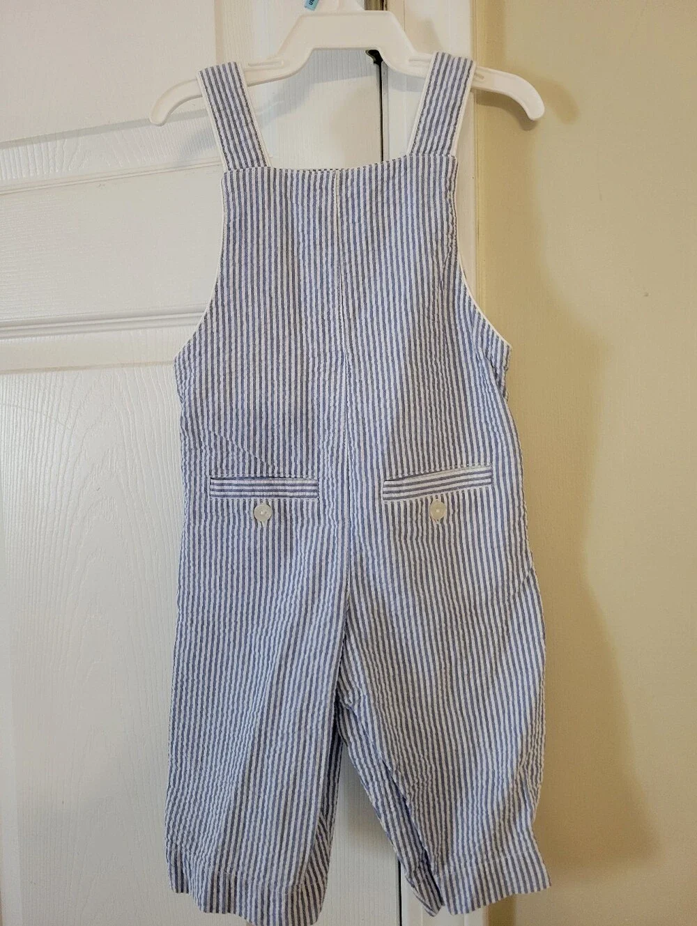 Ralph Lauren Blue Seer Sucker Overalls Size 9 Months